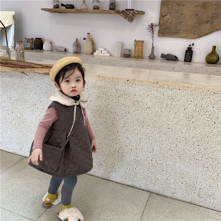 Милое теплое плотное платье для малышей зимняя одежда маленьких девочек детское