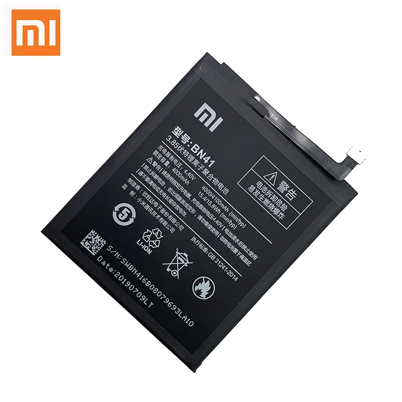 Xiao Mi аккумулятор для телефона 4100 мАч BN41 Note4 Note4X Xiaomi Redmi Note 4 / Hongmi 4X MTK Helio X20 мобильный