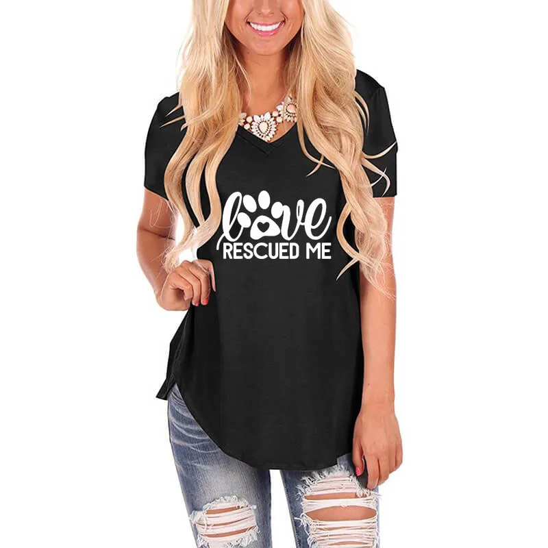 Любовь выручал меня &quotсобачья лапа&quot Графический буквенный принт женский Harajuku v