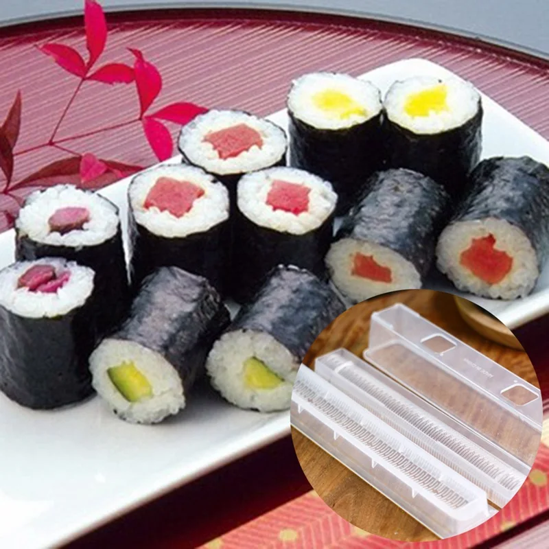 

A Sushi Maker Accessories Sushi Kit 3Pcs/Set Japanese Roll Sushi Master Maker Rice Roll Mold Kitchen Tool