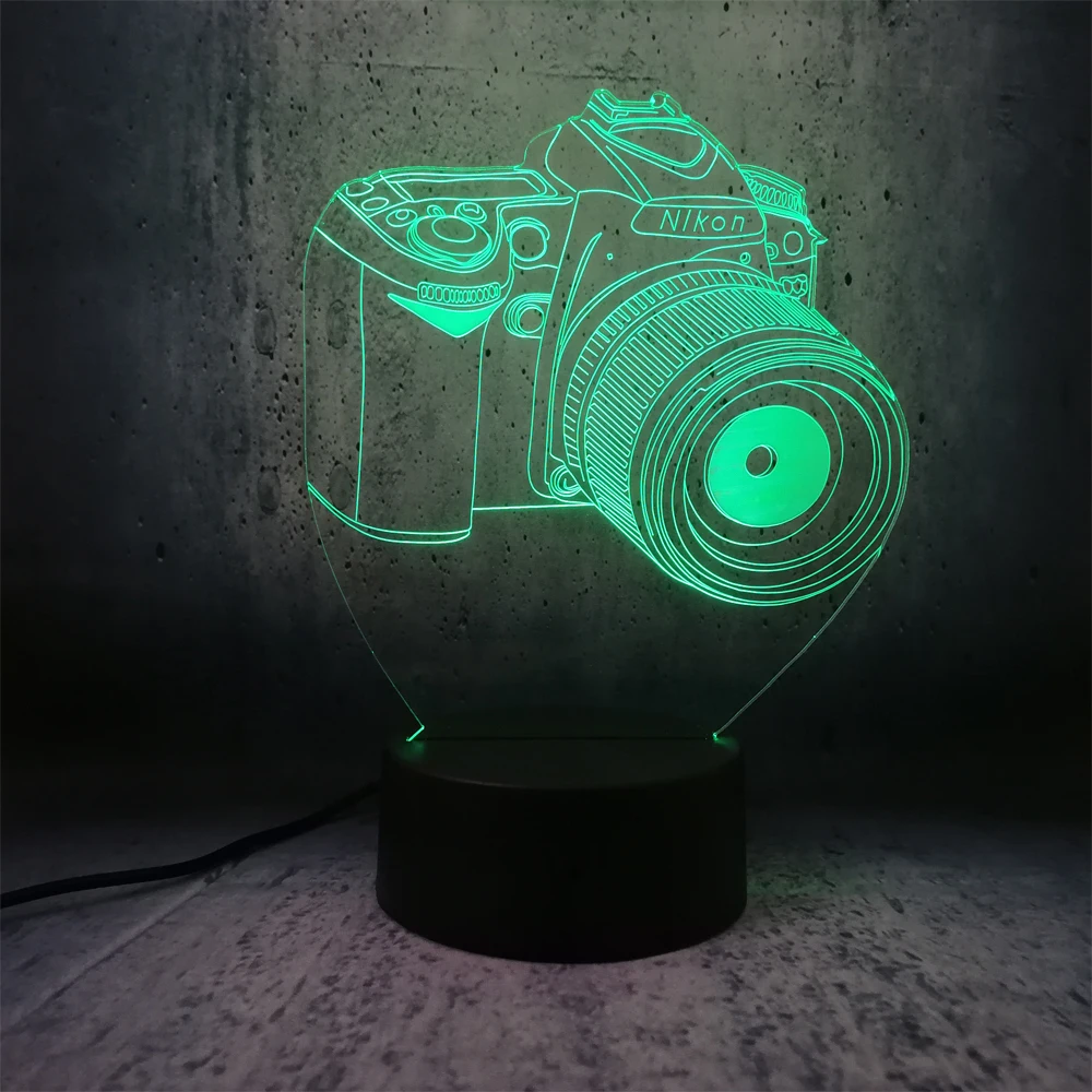 Светодиодный светильник Nikon camera, светильник ing, креативный 3D светодиодный USB светильник, ночник, подарки для подростков, декор для комнаты, настольная лампа, подарок для фотографов