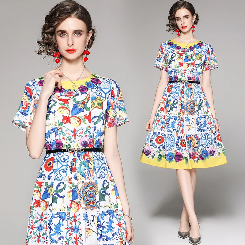 Женское модельное платье рубашка макси с цветочным принтом длинным рукавом в