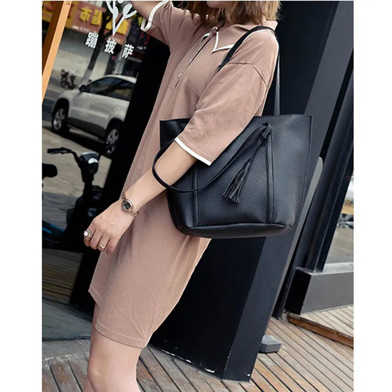 

Aequee Lychee Pattern Women's Son-mother Bag 4 Pieces / Set Shoulder Crossbody Bag PU Leather Handbag Wallet Gandbag Wallet Gift