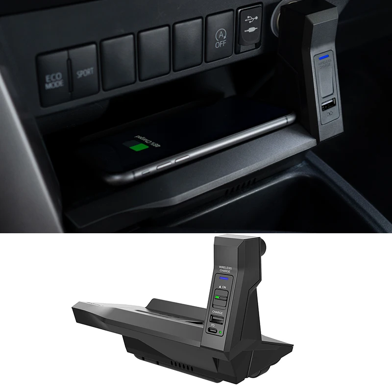

Car QI wireless charger 10w phone charger for Toyota RAV4 RAV4 Hybrid accessories charging case charging holder 2013-2018