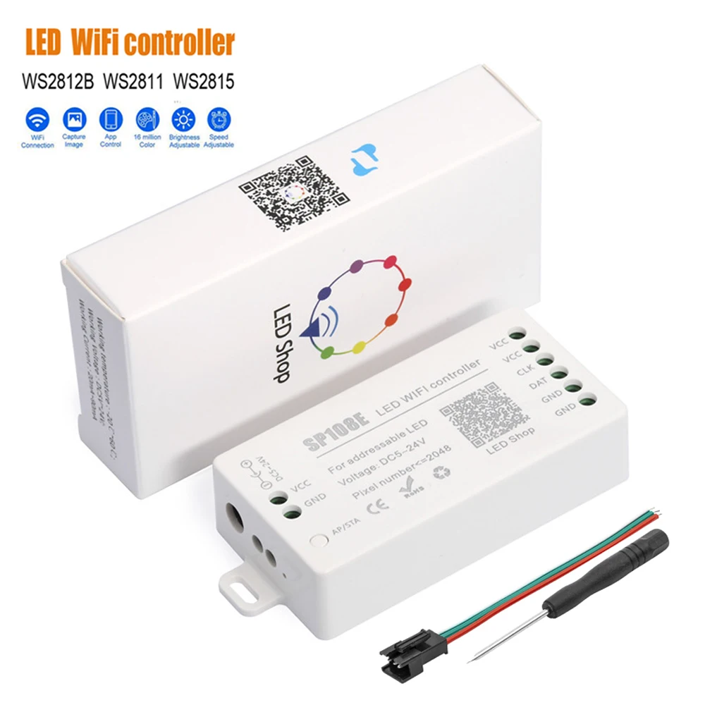 SP108E светодиодный Wi Fi Magic Управление WS2812B WS2813 и т. д. полосы модуль светильник Smart APP