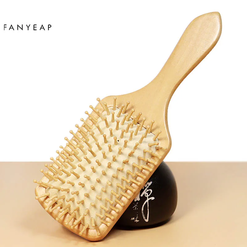 Деревянная расческа профессиональная Массажная щетка для выпадения волос с