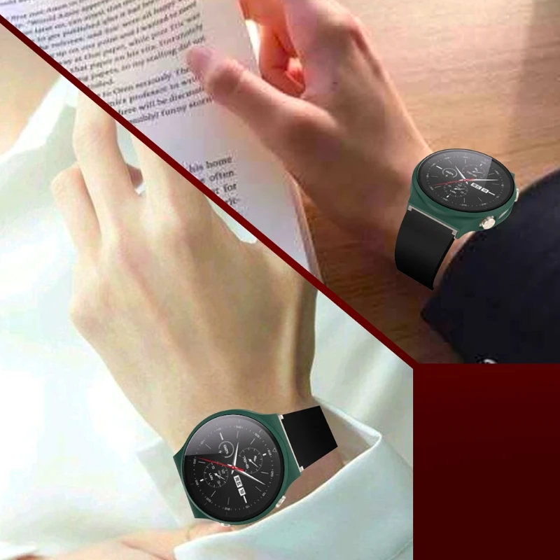 

Watch Cover Case For Huawei GT2 Pro ECG PC Bumper With Tempered Glass Screen Protector For GT 2 Pro ECG Accessories