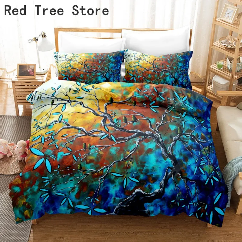 Комплект постельного белья в современном китайском стиле пододеяльник с принтом