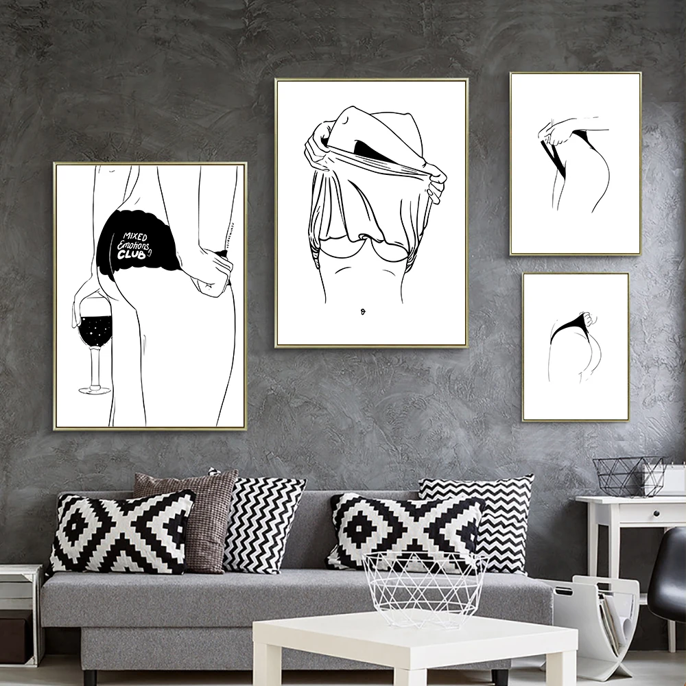 Обнаженная фотография для девочек Картина на холсте спальни настенное искусство