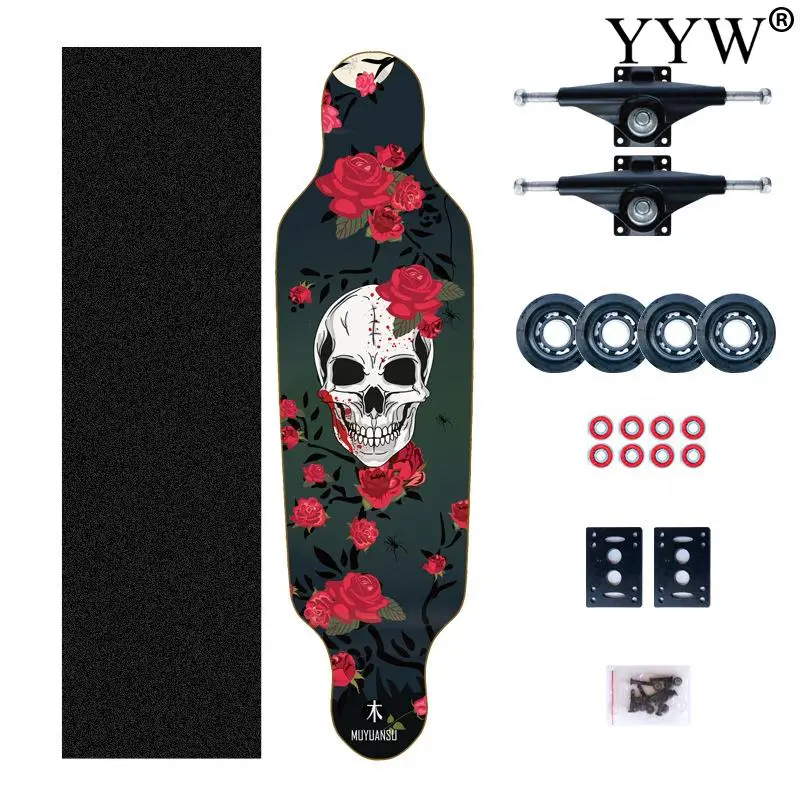 Скейтборд для взрослых Лонгборд Алюминиевый Грузовик картонная коробка Череп