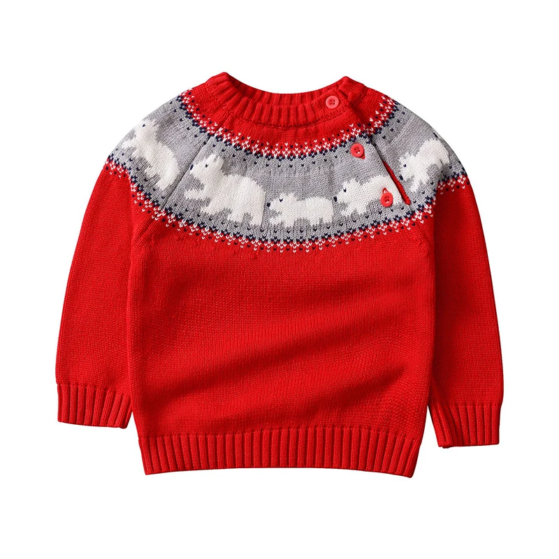 Новинка 2019 года Рождественский детский свитер зимний хлопковый для маленьких