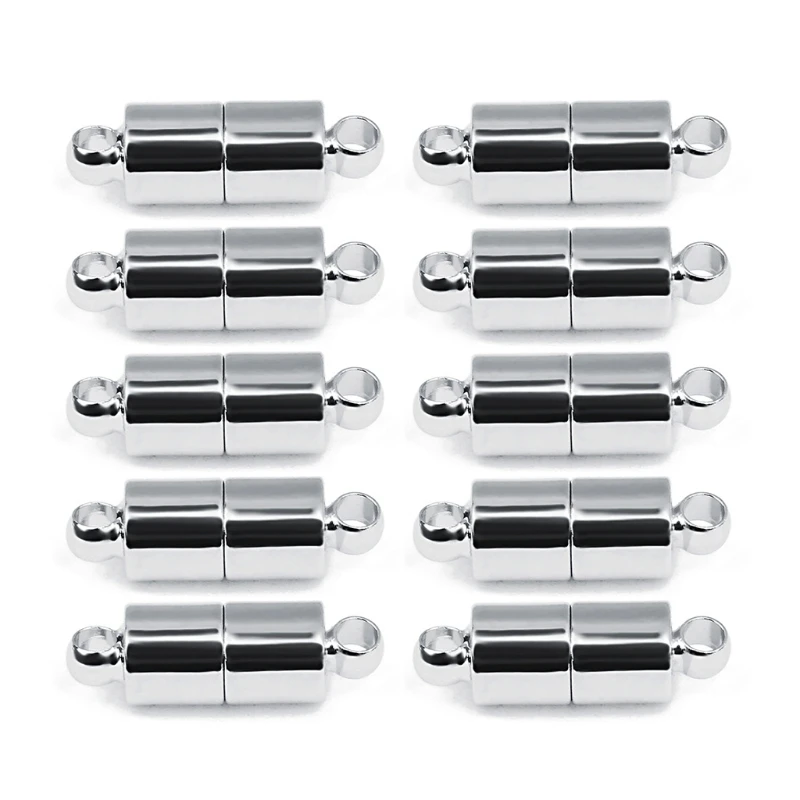 

20pcs/pack Diy Jewelry Accessories Cylindrical Magnetic Buckle Leather Cord Buckle Bracelet Necklace Connecting Buckle