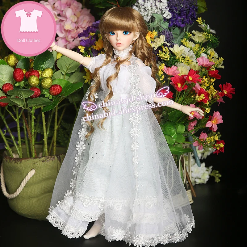 Кукла BJD 1/4 одежда для девочки длинное платье сетчатая Пряжа пальто кружевная