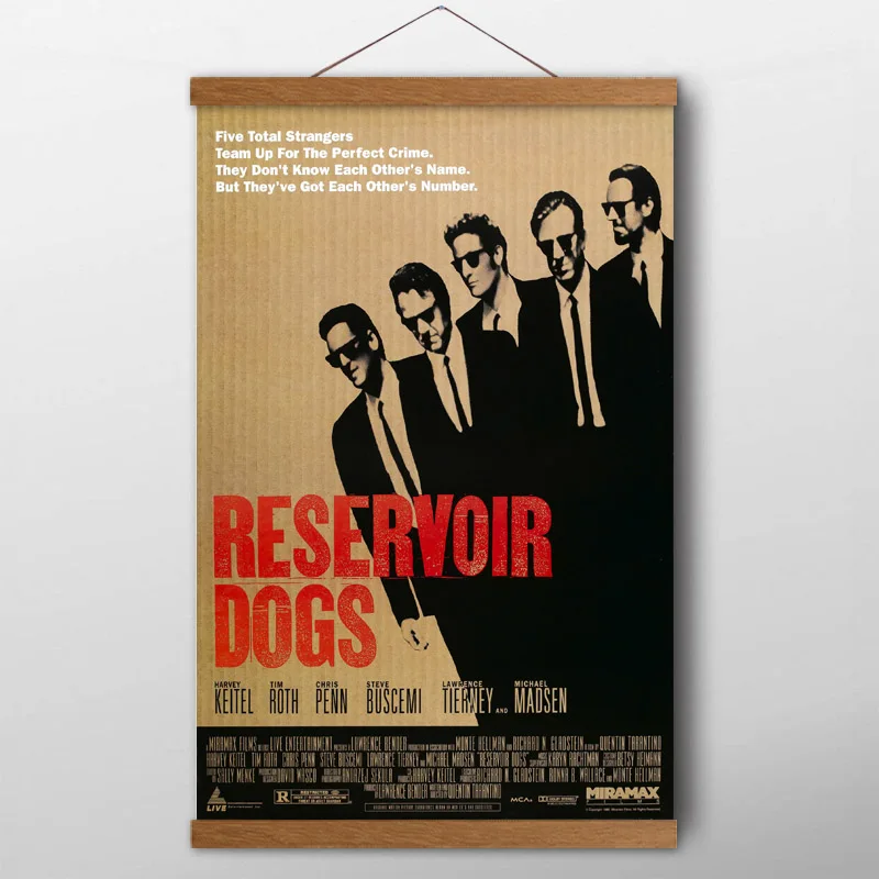 Винтажные постеры из массива дерева с изображением собак и водохранилища (1992)