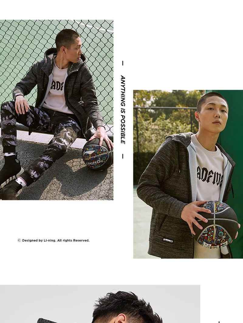 Li-Ning Мужская баскетбольная Толстовка BAD FIVE, теплая флисовая толстовка, 66% хлопок, 34% полиэстер, обычная посадка, спортивный свитер AWDN849 MWW1493