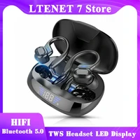 vv2 wireless blueteeth earphones tws wireless earbuds hd hifi stereo ear hook ipx6 waterproof sports gym touch control headset