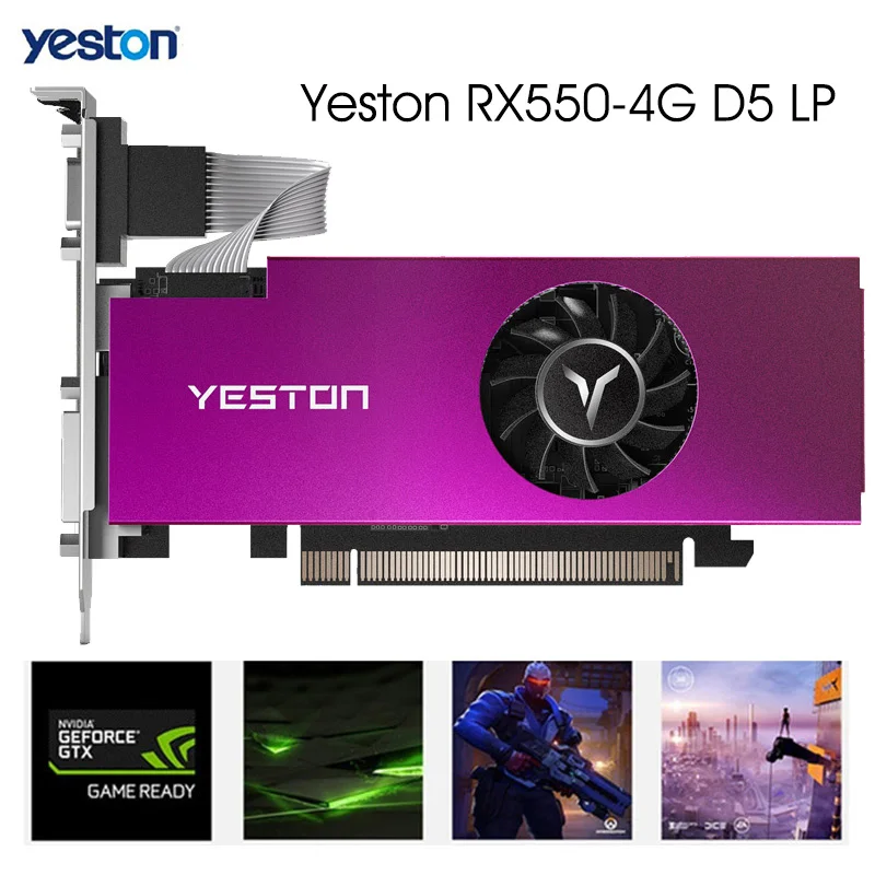 Günstig Yeston Radeon RX550 4G D5 LP XL GPU 4GB GDDR5 128bit Desktop Computer PC Video Graphics Karten Unterstützung VGA/DVI-D/HDMI PCI-E 3,0
