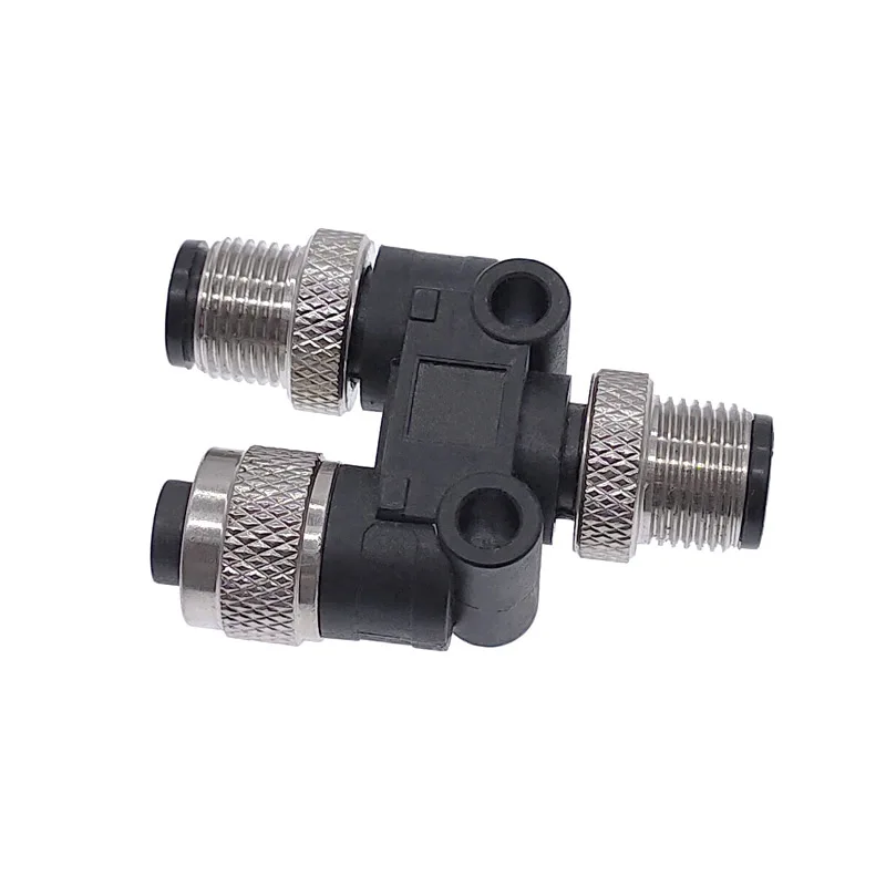 

M12 connector conversion plug Y shaped three-way pipe waterproof sensor connectors male female 4pin 5pin