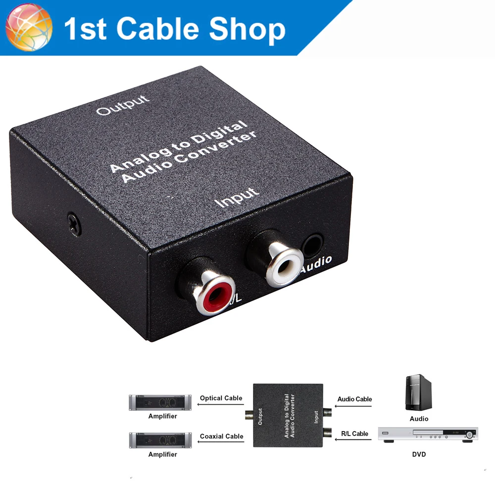 Цифровой аудио конвертер Aux L/R Steore аналоговый в цифровой 3 5 мм aux + коаксиальный