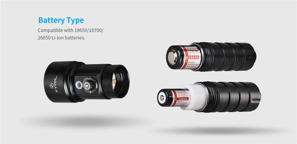 Xtar D26 1100 Cree XM-L2 мощный светодиодный светильник для дайвинга 18650 18700 26650 вращающийся Подводный фонарь с резьбовым отверстием для штатива