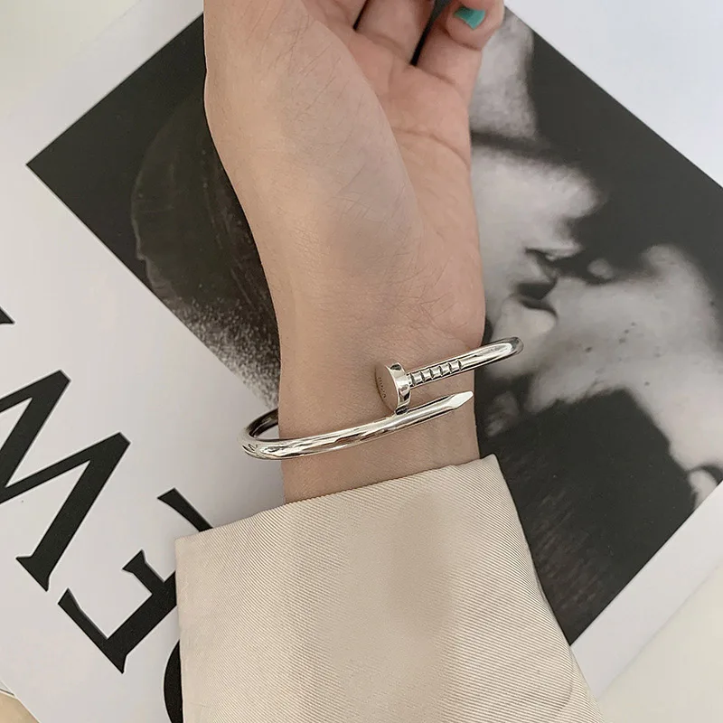 

Foxanry Minimalist 925 Sterling Silver Bracelet for Women New Fashion Creative Irregular Geometric Handmade Party Jewelry Gifts