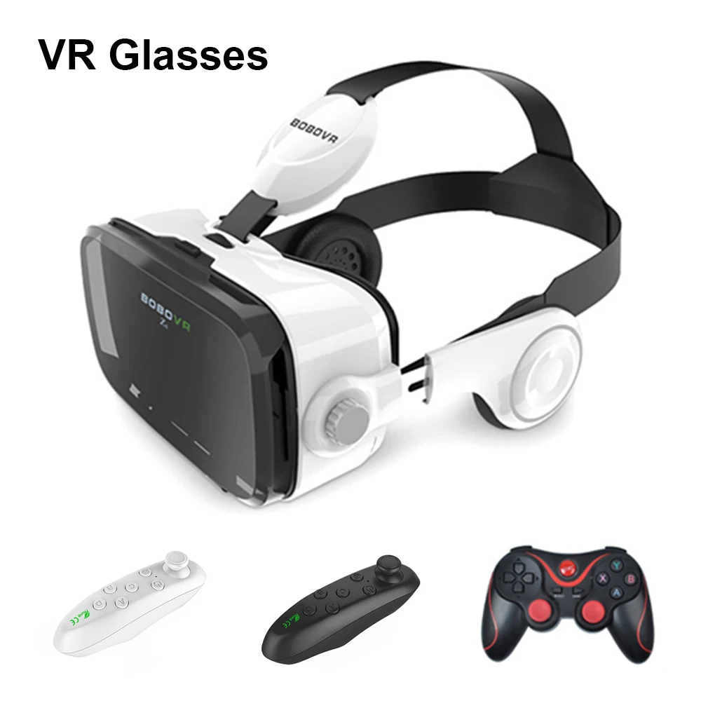 

3D VR Glasses Z4 Leather 3D Helmet Virtual Reality Immerse VR Glasses Headset Stereo for 4-6 inch Android IOS SmartPhone