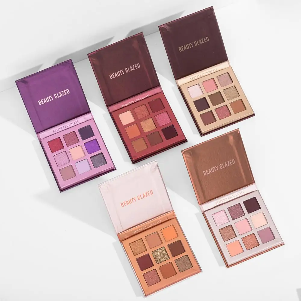 Beauty Glazed 9 цветов Палитра теней для век мерцающие водонепроницаемые металлические