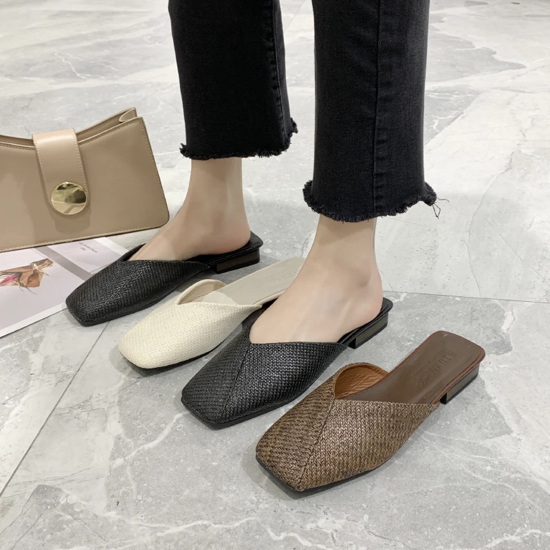 

Single shoes solid color comfortable inside simple Square head shopping women casual shoes Spring new fashion wild women U30-18