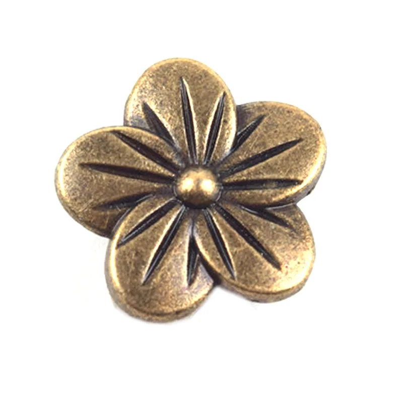 20 шт./лот бусины в форме цветка из цинкового сплава античная серебряная бронза