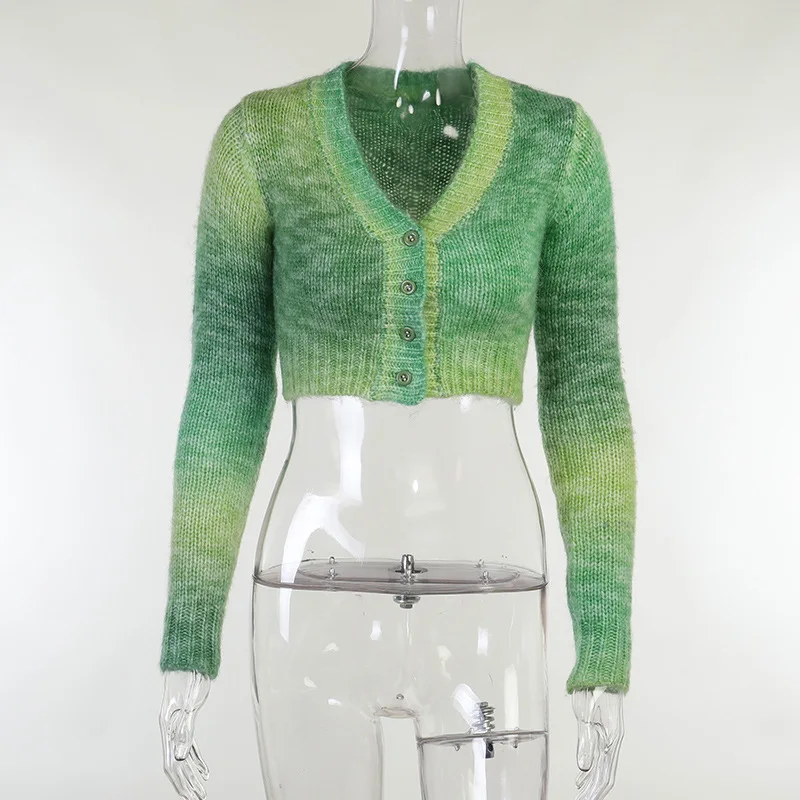 

Tossy V-neck Sexy Knitted Long-sleeved Traf Colorful Slim Women's sweater Causal New Sweater For Autumn 2021 Streetwear