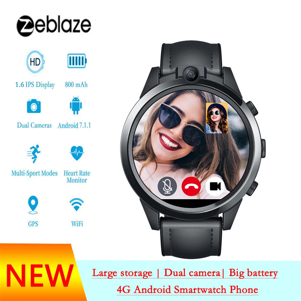 Zeblaze THOR 5 PRO спортивные Смарт часы Android с двумя камерами пульсометр GPS Bluetooth