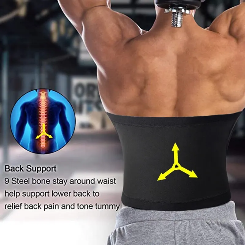 

Men Waist Trainer Sauna Sweat Band Slimming Belt Heat Trapping Workout Shapewear Toned Muscles Wraps Belly Girdles Body Shaper