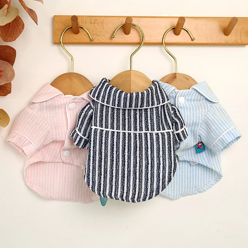 

Pet Dog Pajamas Cat Clothes Stripe Dog Shirts for Dogs Pet Clothes Chihuahua
