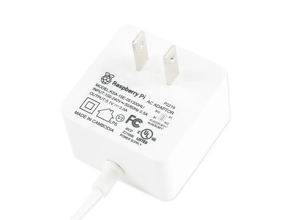Raspberry Pi 4 Модель B официальный адаптер питания 5,1 В 3 А для Raspberry Pi 4 usb type-C зарядное устройство EU US UK вилка питания