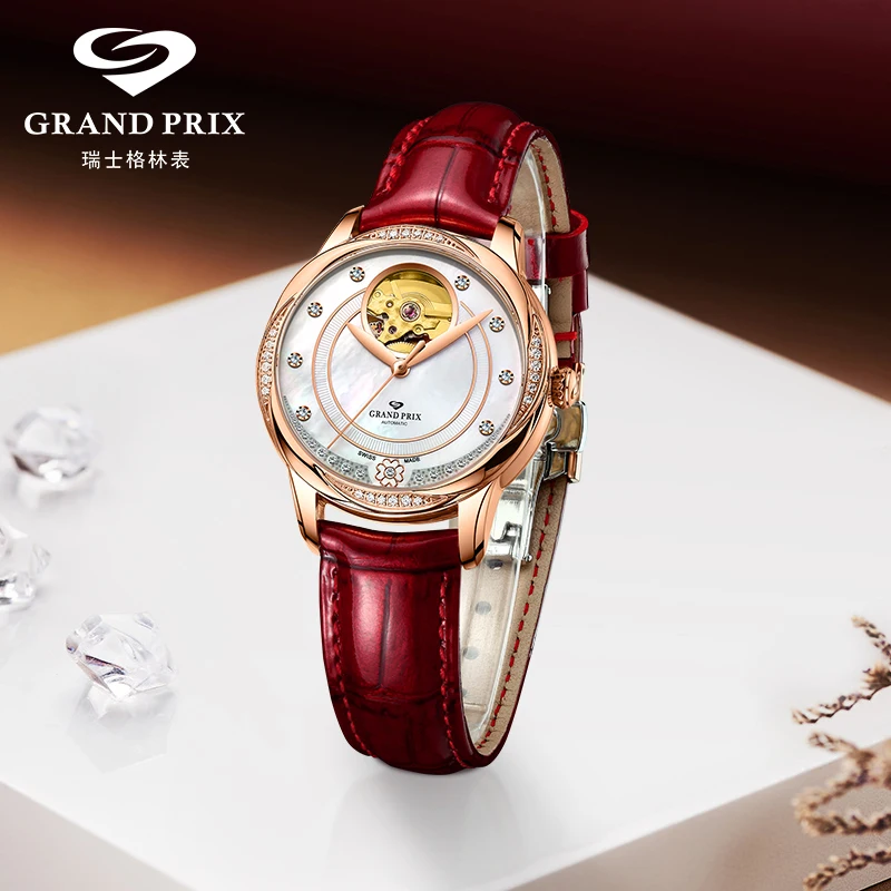 Женские Механические часы GRAND PRIX брендовые автоматические для женщин