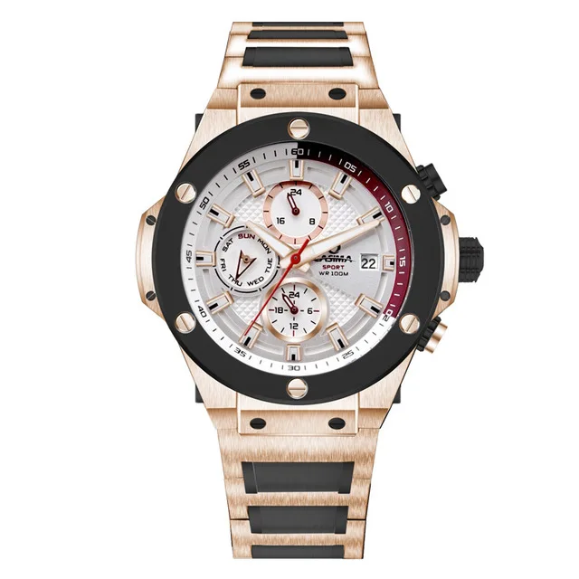 Rose Gold Relogio Masculino бренд CASIMA роскошные часы для мужчин 100 м водонепроницаемые светящиеся Спортивные кварцевые наручные часы Saat Reloj Hombre - Цвет: Rose Gold