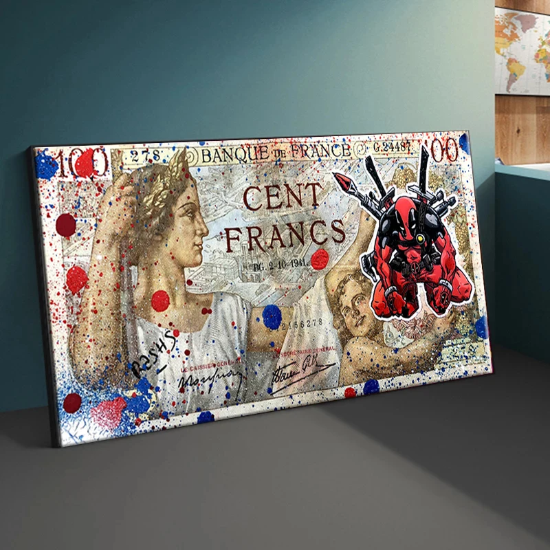 

Franc Rabbit Cartoon Graffiti Street Art Canvas Painting Abstract Version Living Room Mural Home Decoration Canvas