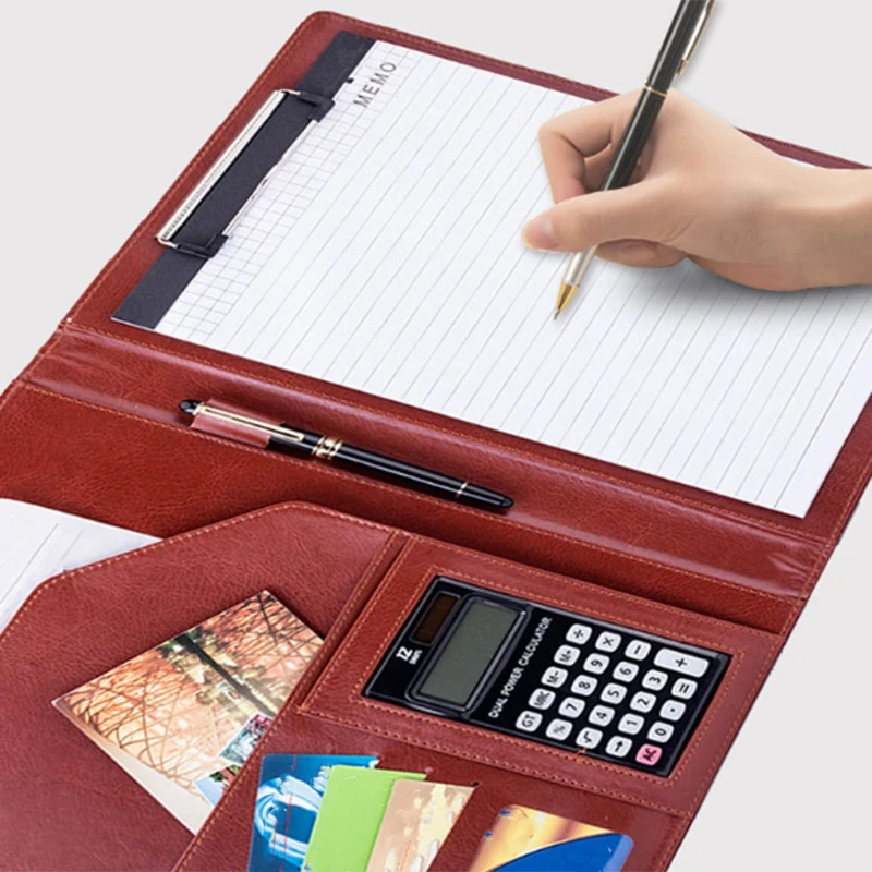 Темно-коричневая офисная папка A4 многофункциональная связывающая фанера Pu