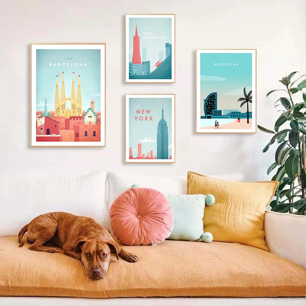 Постер для путешествий HD печать Картина Настенная плакат Барселоны современный