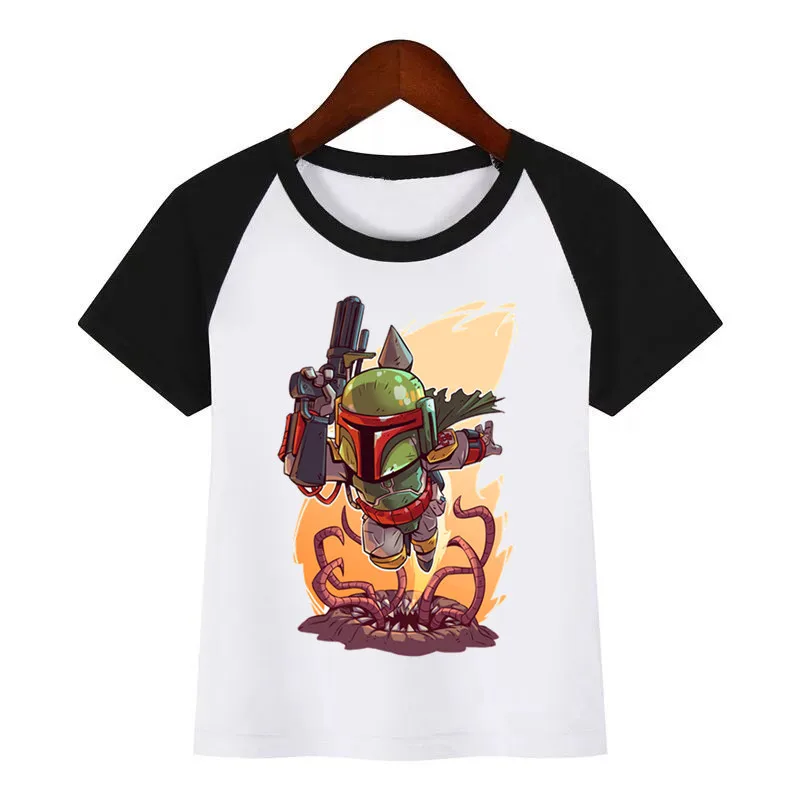Детская Новая модная футболка с принтом «Boba Fett» и «Звездные войны» Детская забавная одежда для малышей Детская летняя футболка - Цвет: K213A