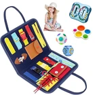 Детские игрушки для базовых жизненных навыков, интеллектуальная математическая доска Монтессори, пальчиковые сенсорные игрушки для малышей, пряжка, тренировка, развитие, умение самозаботиться