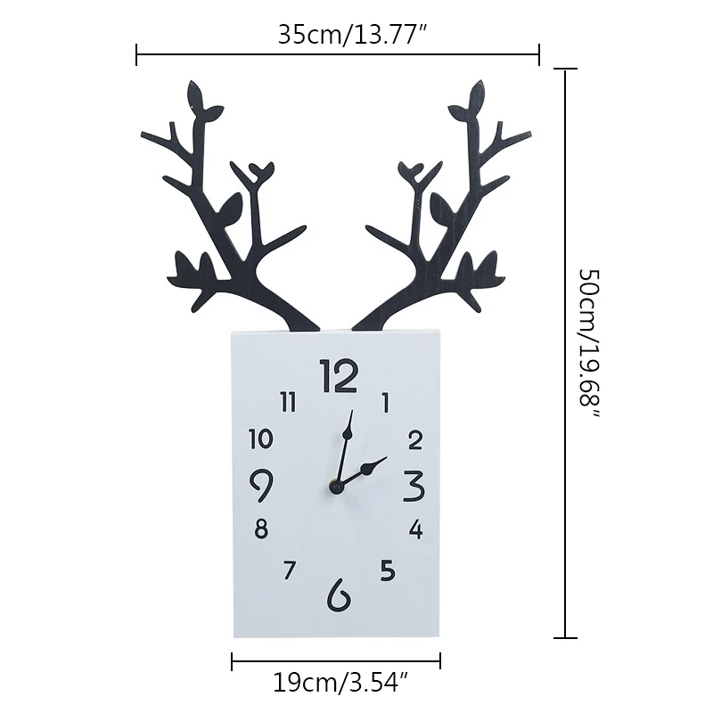 

Detachable Antlers Ornaments Home Decoration Crafts Wood Clock Figurines Nordic Creative Hanging Decor Miniature Model Gifts