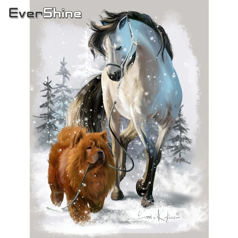 EverShine Алмазная вышивка животные картина стразы алмазная мозаика крестом лошади