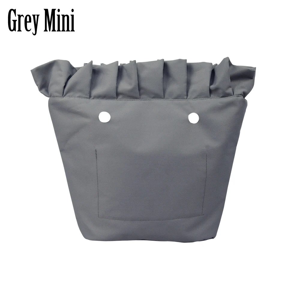 grey mini Huntfun новая гофрированная плиссированная Ткань водонепроницаемая внутренняя подкладка вставка карман на молнии для классического мини Obag внутренний карман для O сумки - Цвет: grey mini