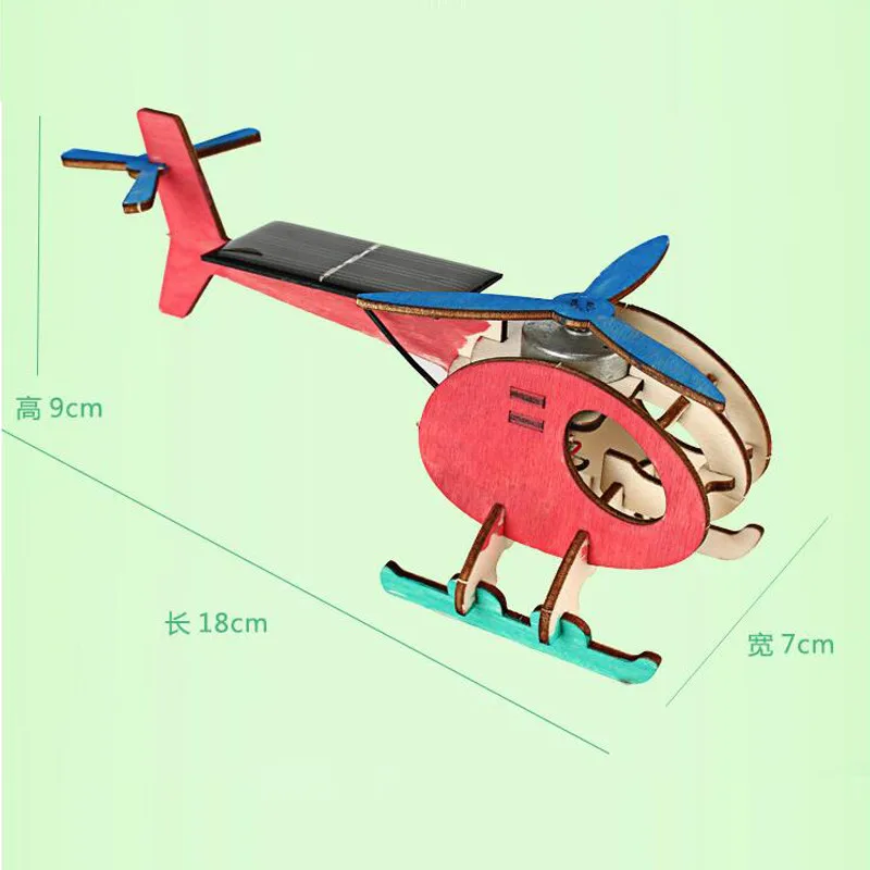 

Wooden Mini Solar Aircraft DIY Technology Solar Small Production Fun Invented Assembled Toys Airplane Models For Children