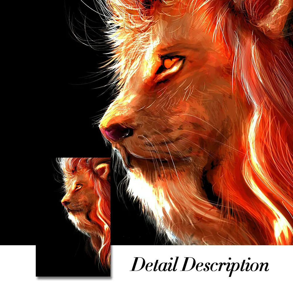 

Animal Lion Ferocious Poster Canvas Print Wall Art Picture For Living Room Home Decor Wall Decoration Frameless