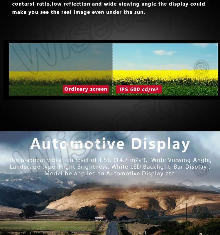 New 8.8 inch 1920*480 LCD screen 600cd/m2 with HDMI board for car Rear view mirror GPS free shipping HSD088IPW1-A00