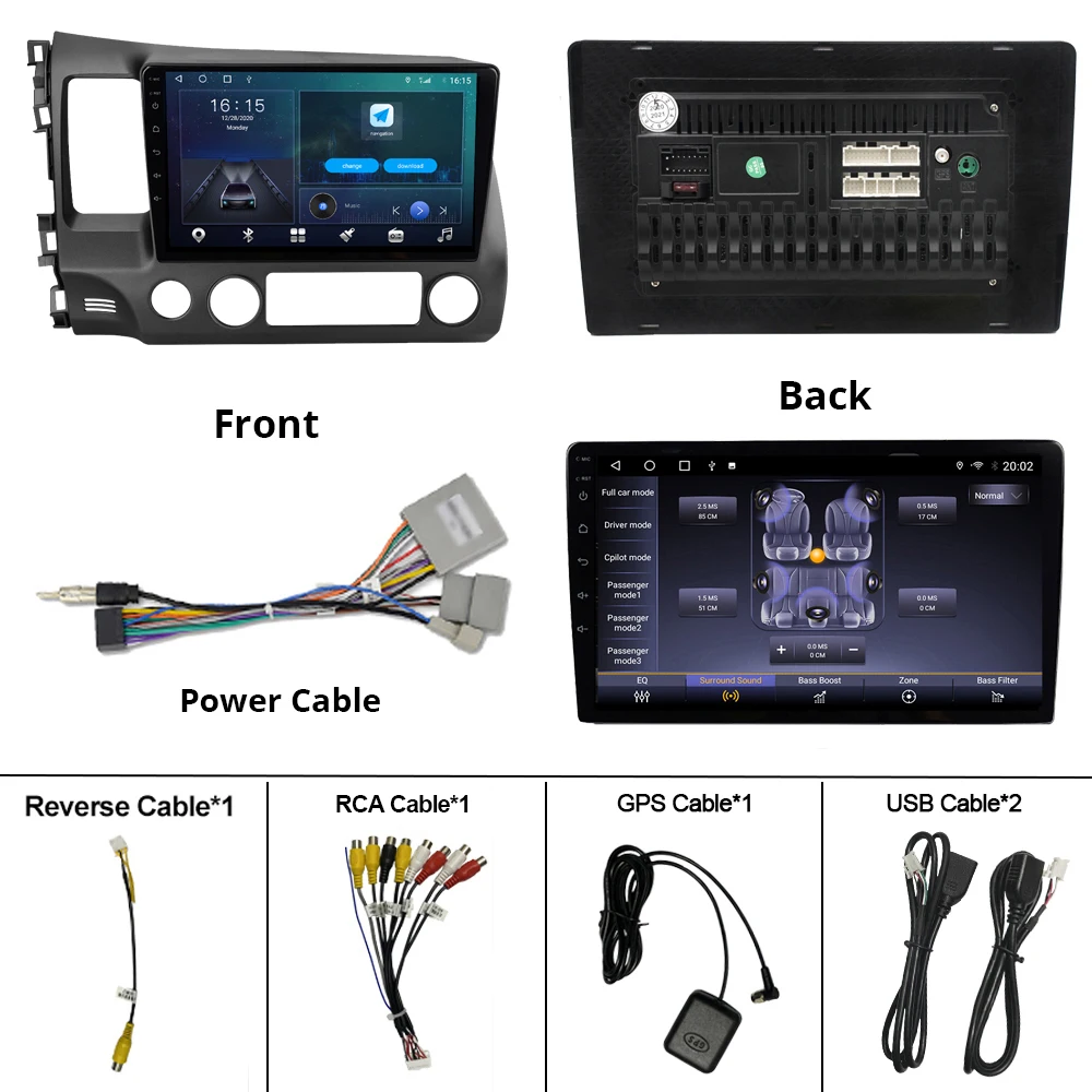 

Android 10.0 Car Multimedia Player For Honda Civic 2006-2011 GPS Autoradio 2 Din Car Radio Navigation DSP Stereo Receiver IGO