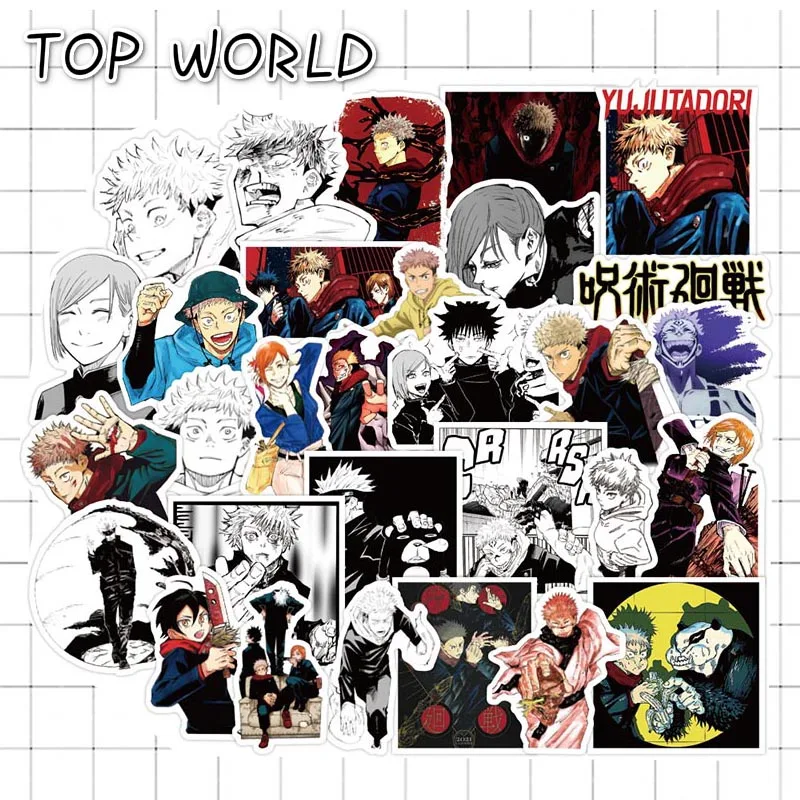 10/50PCS/set Jujutsu Kaisen Anime Cartoon PVC Stickers For Laptop Luggage Children