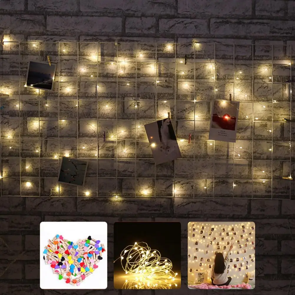

Plastic 1 Set Great Wedding Decoration Fairy Lights Supplies 2 Styles String Lamp Attractive for Living Room